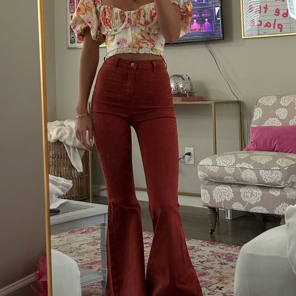 Orange Flared Jeans - Picture 3 of 3